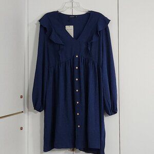 Kojooin Dress Blue Long Sleeve Size 2XL